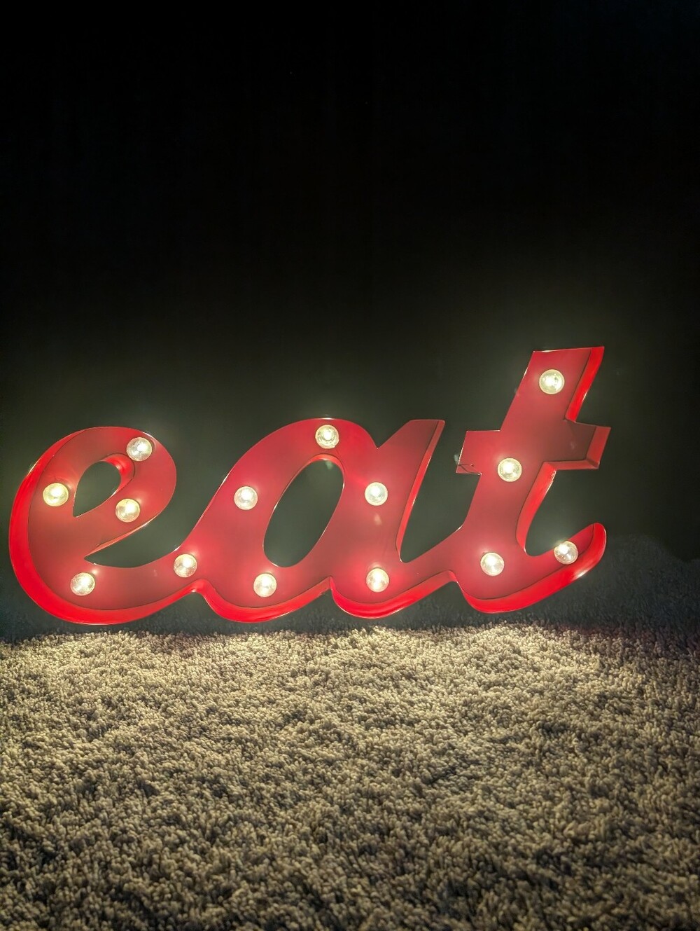 Red 'eat' Marquee Wall Sign with Built-In Bulbs